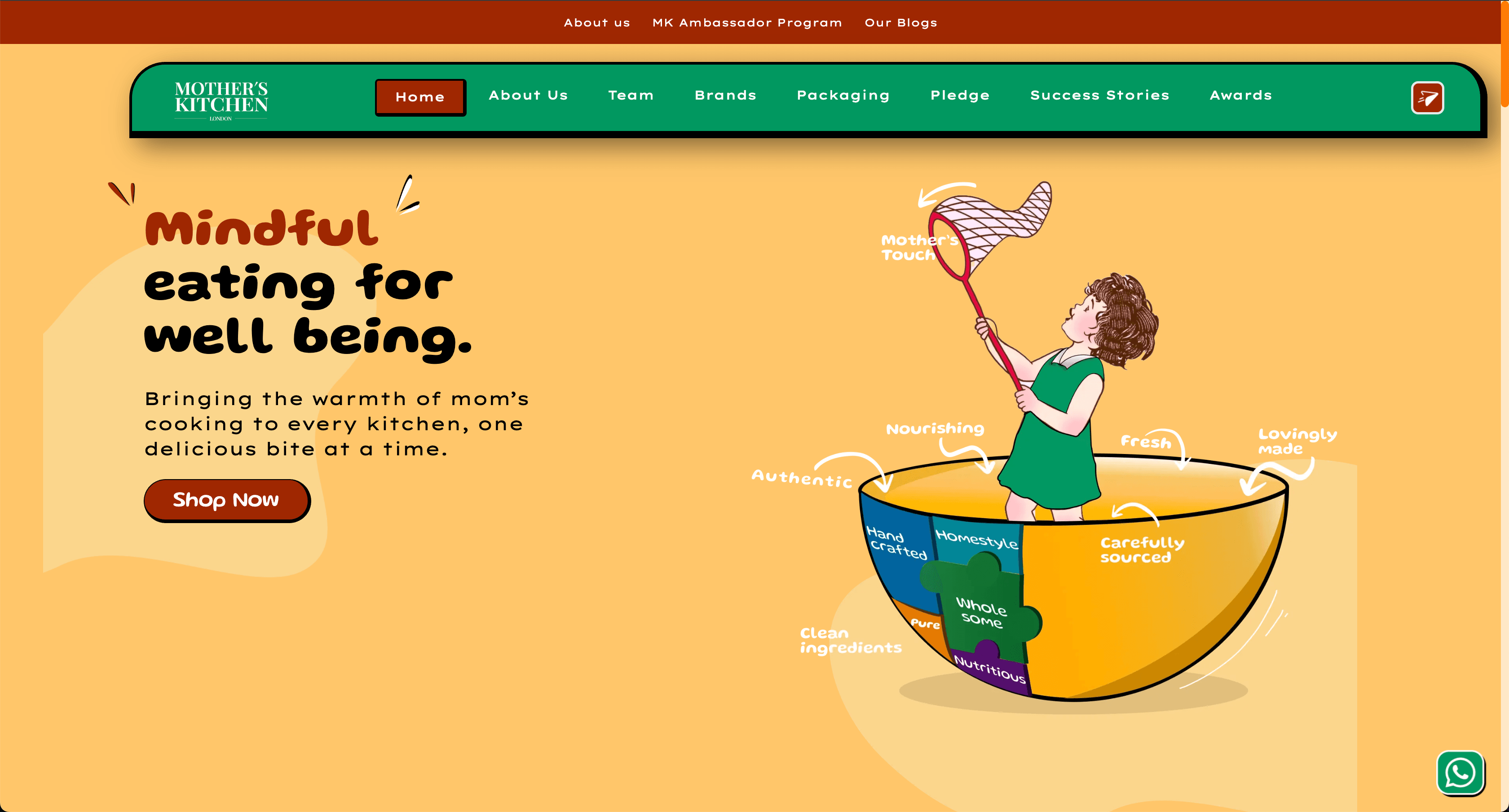 Mother's Kitchen Website Screenshot