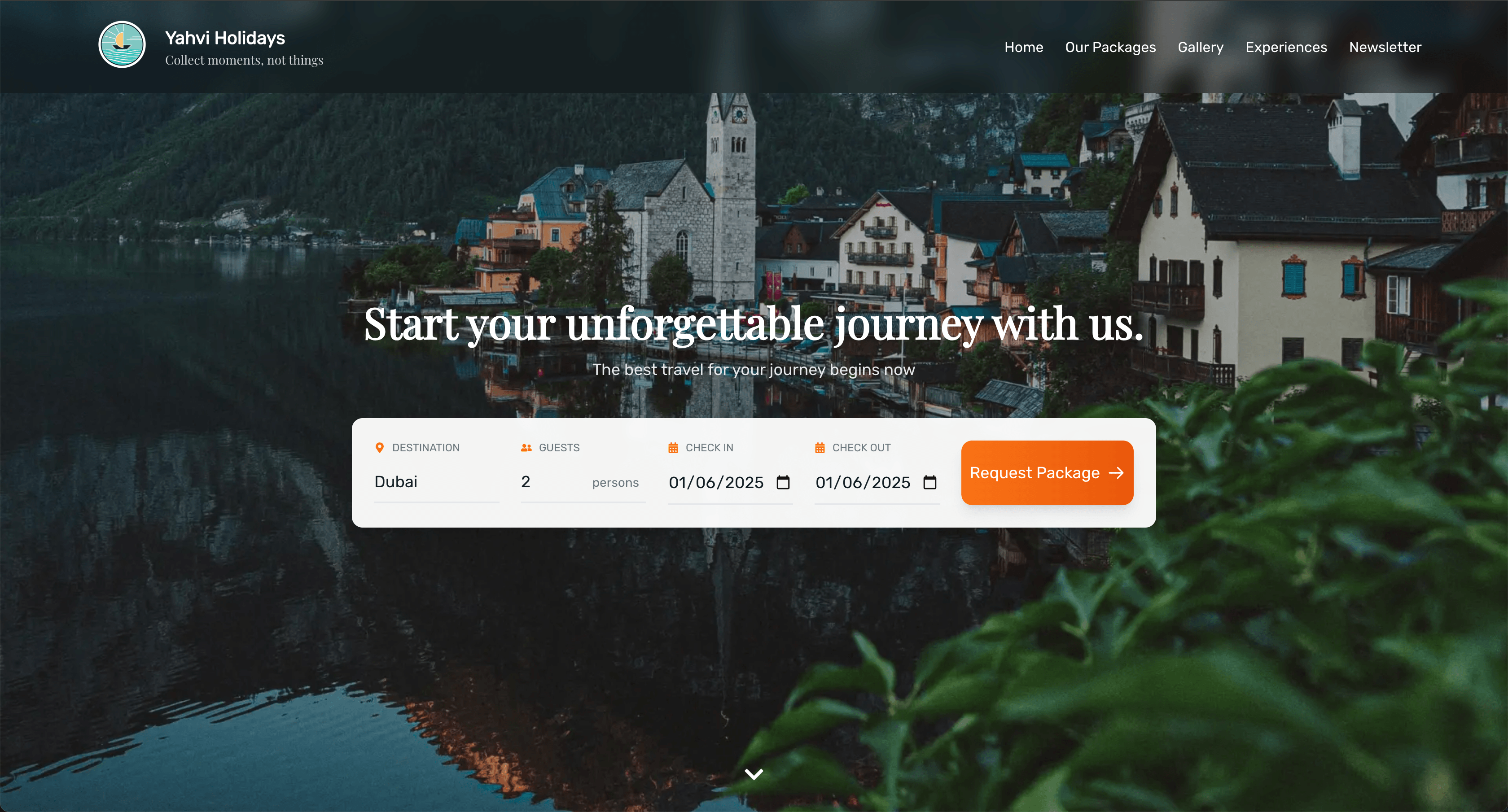 Yahvi Holidays Website Screenshot